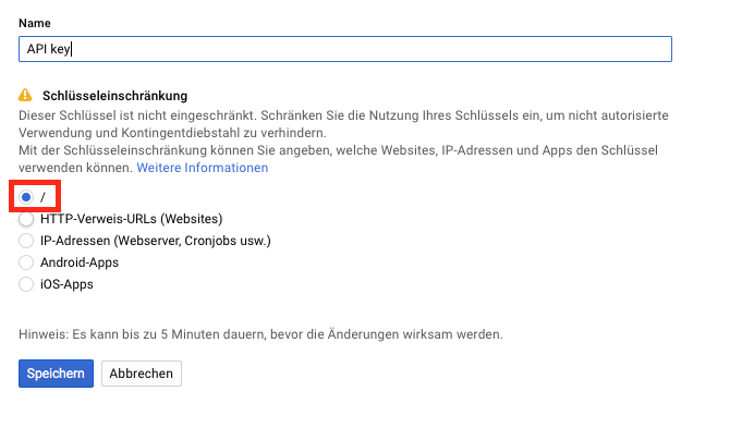 Schlüsseleinschränkungen