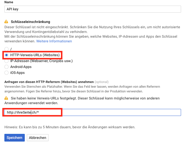 Schlüsseleinschränkungen